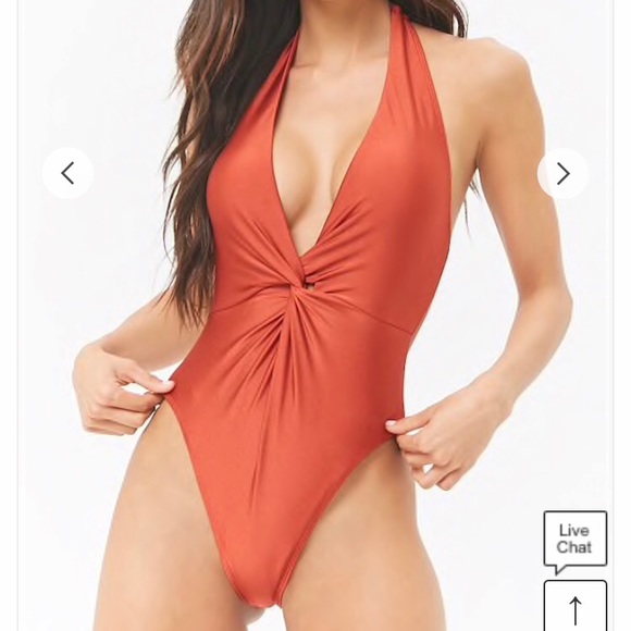 Halter twist one piece- Rust - Picture 2 of 3